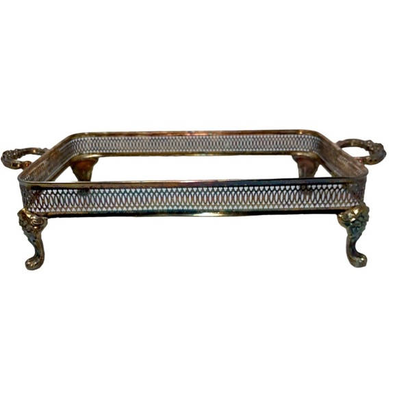 Vintage Beautiful Pyrex Cradle. 9 x 14 x 4” Silver Plated. - Picture 1 of 5